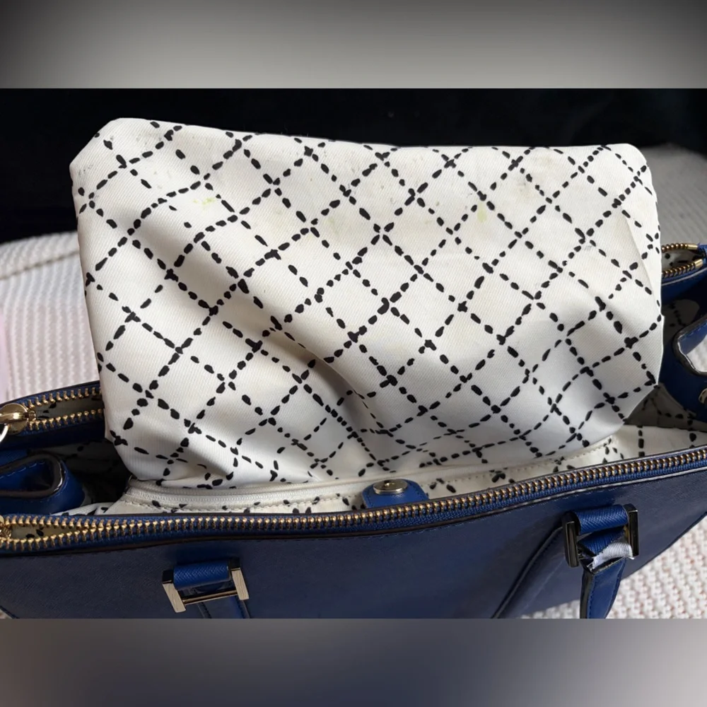 Kate Spade FLAWED Blue Saffiano Leather Newbury Lane Loden Large Bag